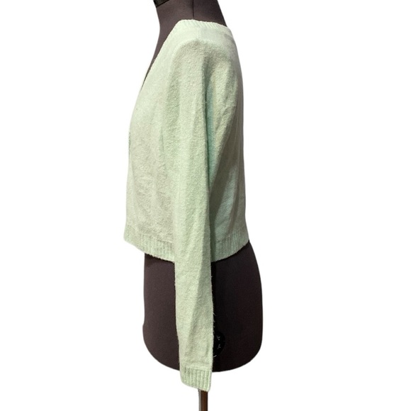 American Eagle Outfitter Mint Green Cardigan Sz S China Long Sleeve Knit Fabric - Picture 5 of 11